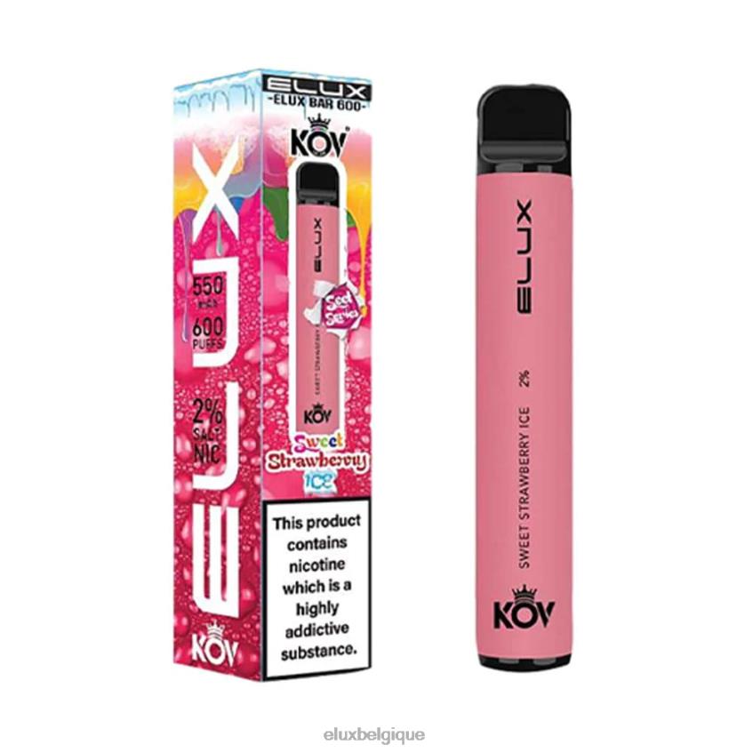 Elux Bar vape jetable série douce 46468110 glace sucrée à la fraise Elux vape review