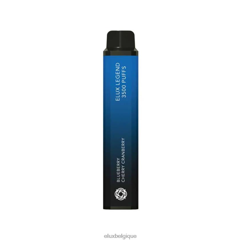 Elux Legend Vape jetable de 3500 bouffées 4646836 myrtille cerise canneberge Elux bruxelles