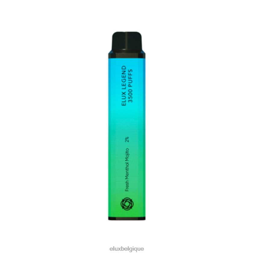 Elux Legend Vape jetable de 3500 bouffées 4646854 mojito mentholé frais Elux belgique