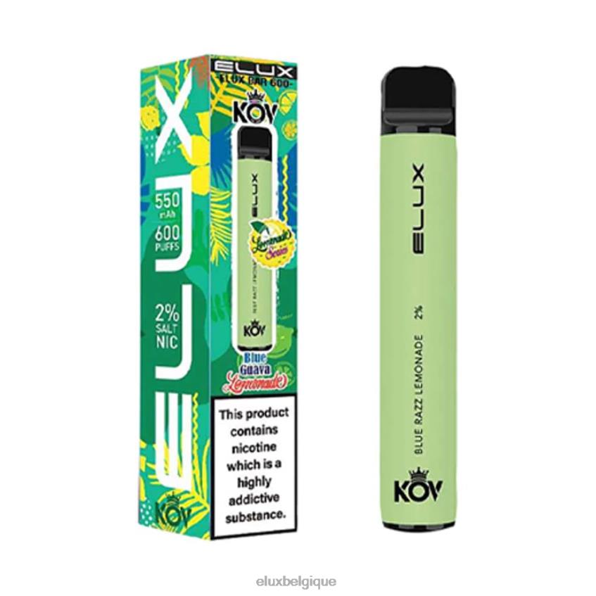 Elux Bar vape jetable série limonade 464689 limonade bleue Elux prix belgique