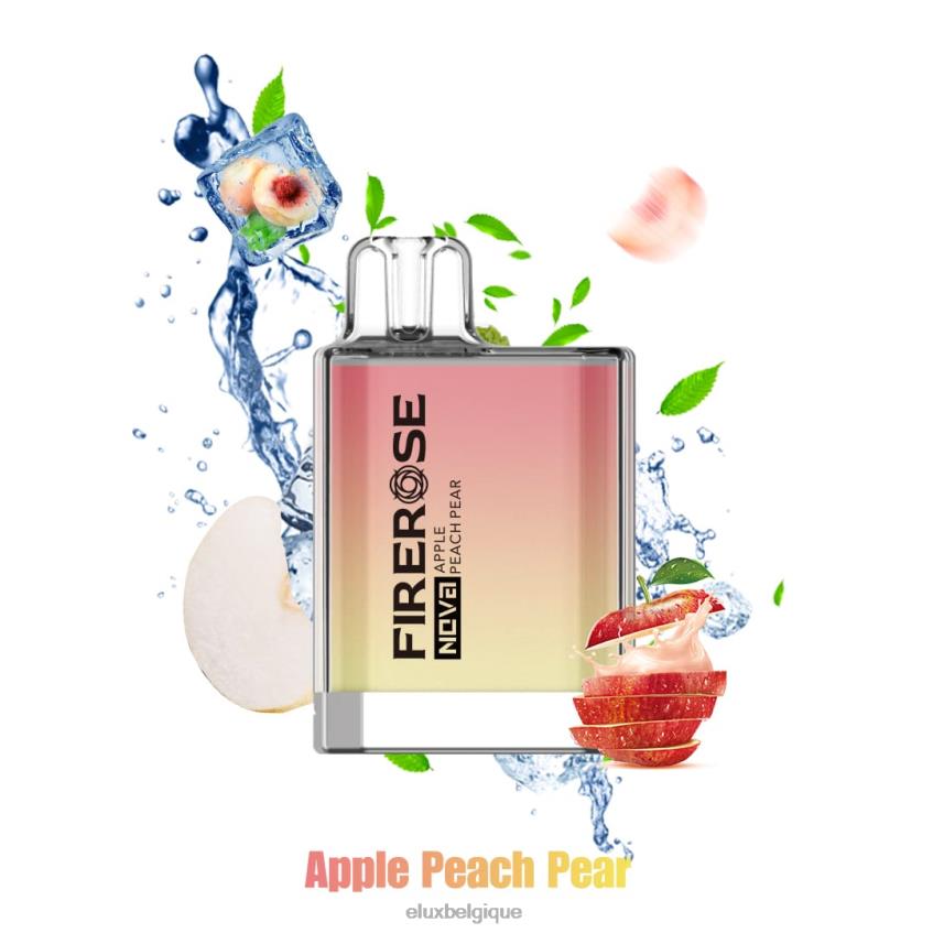 Elux Firerose Nova Vape jetable de 600 bouffées 4646820 pomme pêche poire Elux vape review