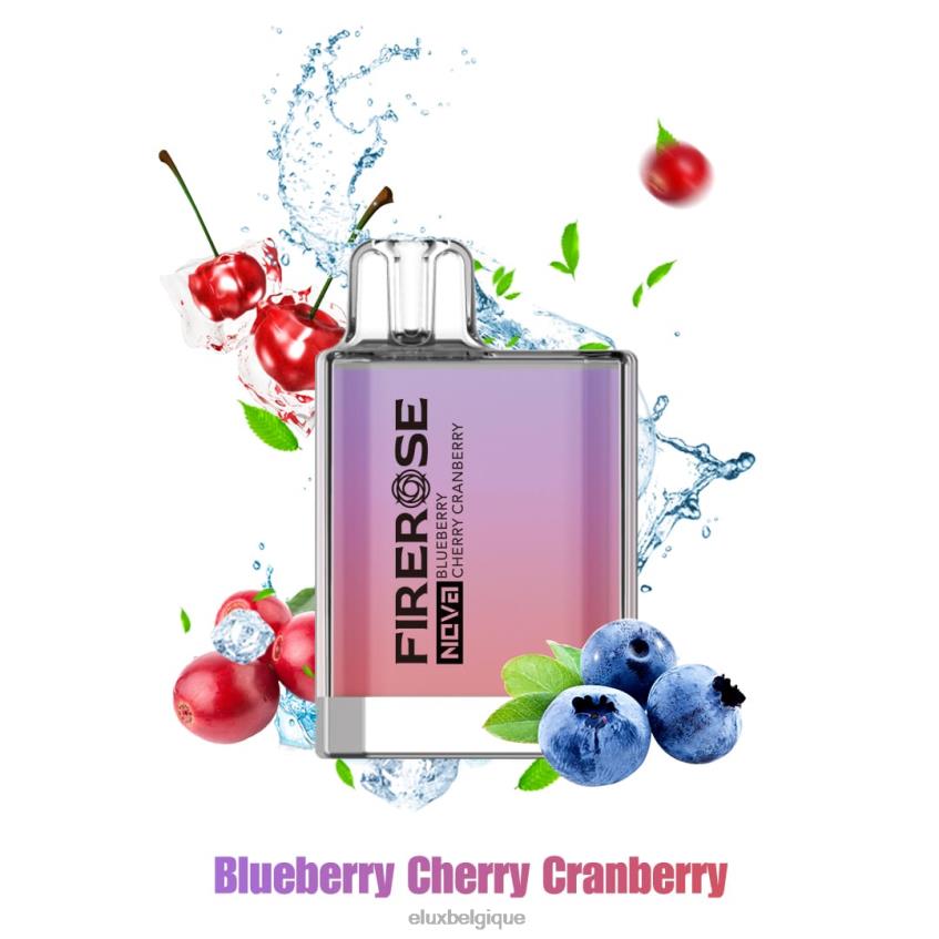 Elux Firerose Nova Vape jetable de 600 bouffées 4646821 myrtille cerise canneberge Elux puff belgique